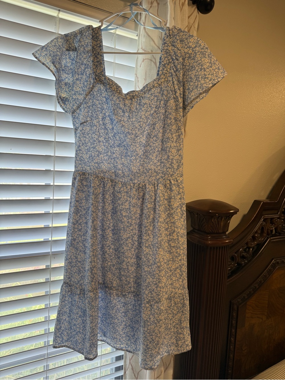 Monteau Light Blue Floral Midi Dress